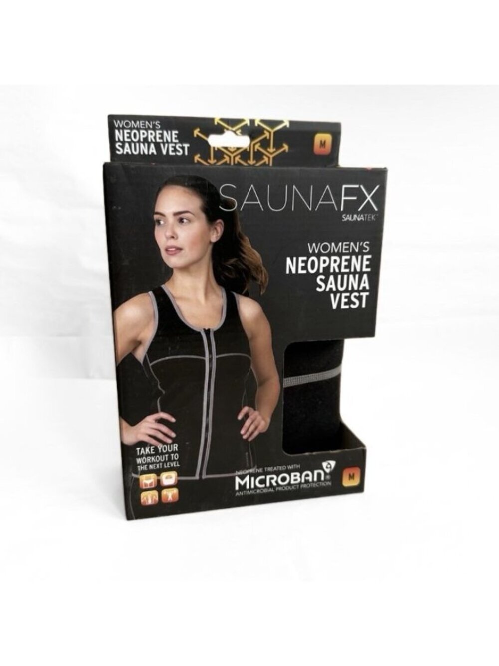 Women M Sauna Vest Neoprene Microban Antimicrobial Sweat Gym Body Shaper SaunaFX